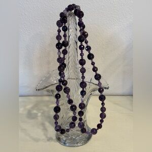 Vintage Faceted Amethyst Bead Necklace